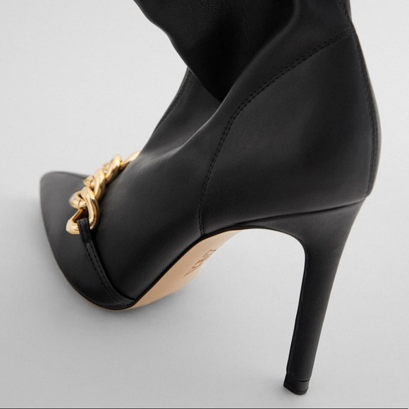 Zara Chain Trim Ankle Booties - Picture 8 of 8